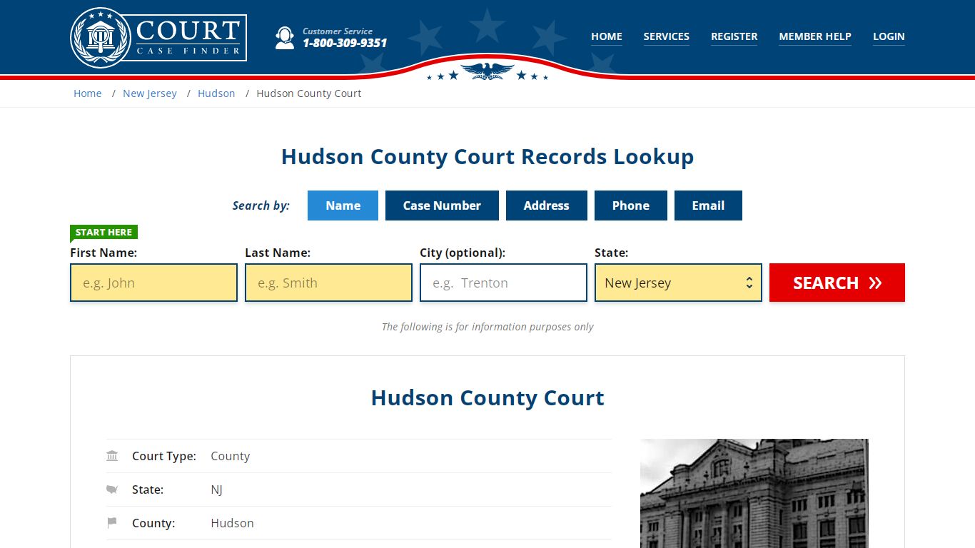 Hudson County Court Records Lookup - CourtCaseFinder.com
